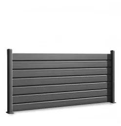 Kit Clôture aluminium Flex lames persiennes pose sur platine Ht 1m129