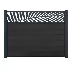 Kit Clôture composite Ness lames pleines à sceller Ht 1m04 avec Panneau Feuille
