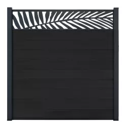 Kit Clôture composite décor Feuille lames pleines à sceller Ht 1m55