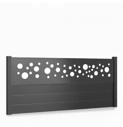 Kit Clôture alu Flex Panneau Bulle lames pleines à sceller Ht 0m90