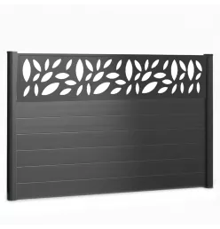 Kit Clôture aluminium Flex lames pleines à sceller Ht 1m35 avec Panneau Feuille