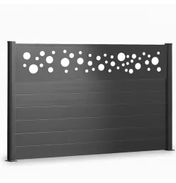 Kit Clôture alu Panneau Bulle Flex lames pleines sur platines Ht 1m35